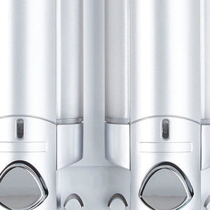 Homeroots Gray Heavy Duty Plastic Three Chamber Wall Mount Soap Dispenser For A Stylish, Clutter-free Bathroom  Plastic 571491