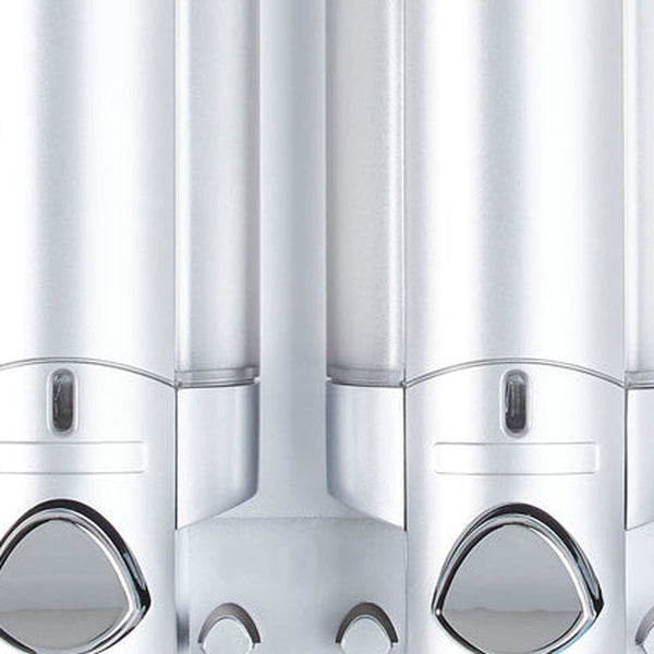 Homeroots Gray Heavy Duty Plastic Three Chamber Wall Mount Soap Dispenser For A Stylish, Clutter-free Bathroom  Plastic 571491