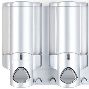 Homeroots Gray Heavy Duty Plastic Three Chamber Wall Mount Soap Dispenser For A Stylish, Clutter-free Bathroom  Plastic 571491