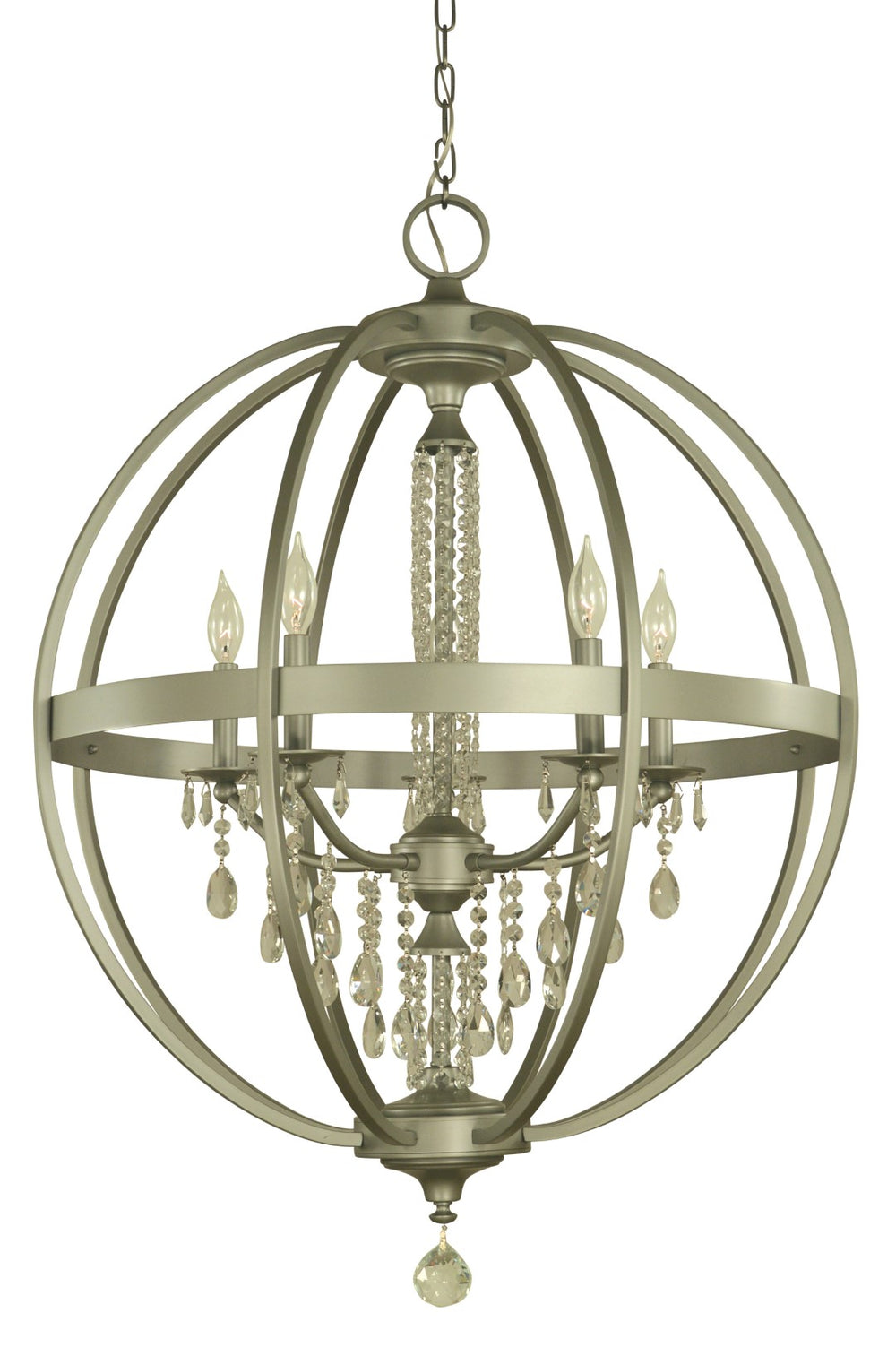 Framburg 5-light Olivia Dining Chandelier - Stunning Handcrafted Crystal Frame For Elegant Home Décor Brushed Brass Metal 5865 Br