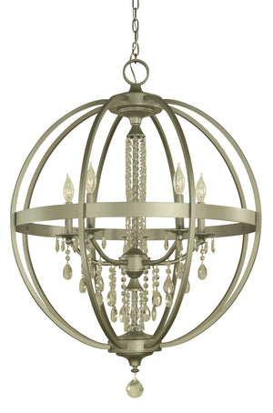 Framburg 5-light Olivia Dining Chandelier - Stunning Handcrafted Crystal Frame For Elegant Home Décor Satin Pewter Metal 5715 Sp