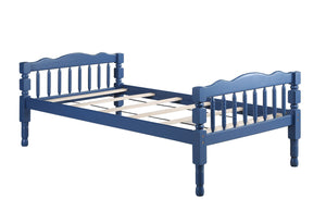 English Elm Homestead Twin/Twin Bunk Bed with Convertible Stacked or Separate Design, Solid Slat System, 330lb Capacity Dark Blue 80 L x 12 W x 5 H B2726S00345