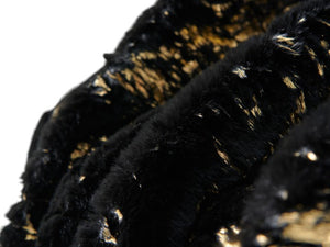 Homeroots 60" Black And Gold Abstract Faux Fur Plush Throw Blanket - Luxuriously Soft Cozy Accent For Home Decor  Faux Fur 571531