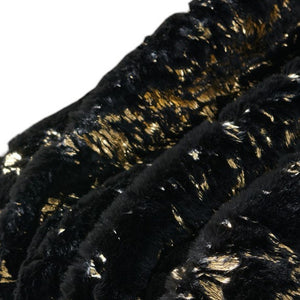 Homeroots 60" Black And Gold Abstract Faux Fur Plush Throw Blanket - Luxuriously Soft Cozy Accent For Home Decor  Faux Fur 571531