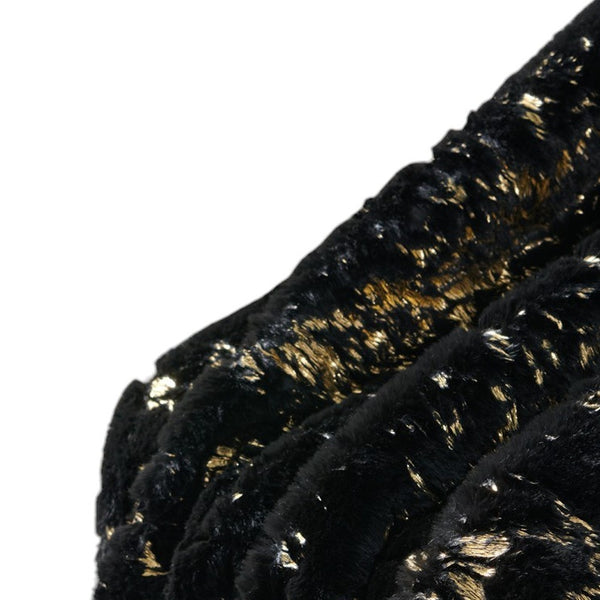 Homeroots 60" Black And Gold Abstract Faux Fur Plush Throw Blanket - Luxuriously Soft Cozy Accent For Home Decor  Faux Fur 571531