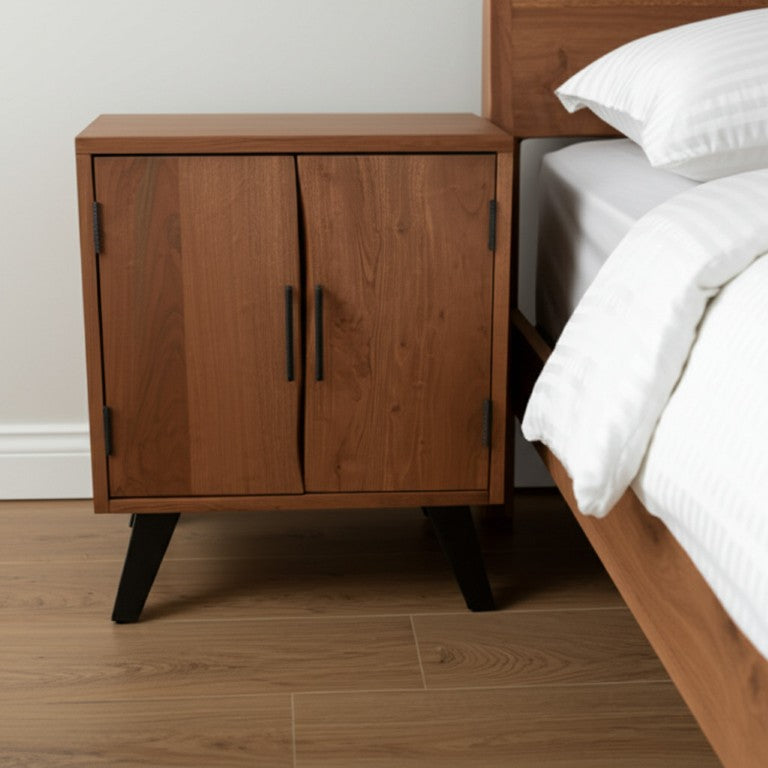HomeRoots 30 Inch Solid Wood Live Edge Nightstand Natural Slab Bedside Table for Modern Bedroom 571534