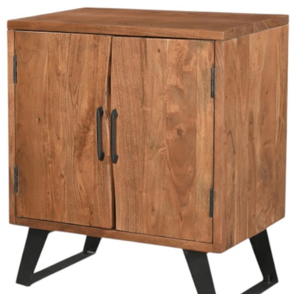 30 Inch Solid Wood Live Edge Nightstand Natural Slab Bedside Table for Modern Bedroom