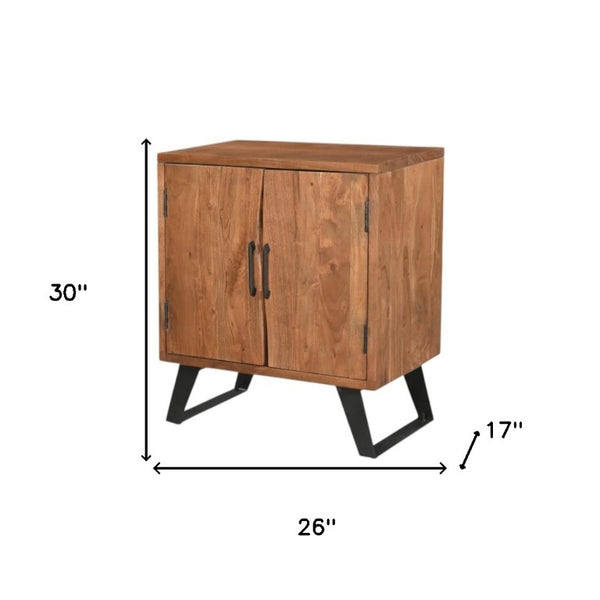 30 Inch Solid Wood Live Edge Nightstand Natural Slab Bedside Table for Modern Bedroom