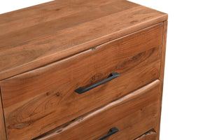 Homeroots 60" Live Edge Solid Wood Double Dresser With 6 Easy-open Drawers – Stylish Storage Solution!  Solid Wood 571535