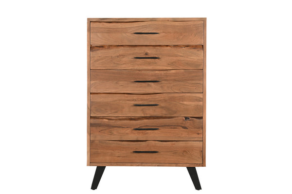 Homeroots 36" Natural Live Edge Solid Wood Dresser With 5 Drawers – Stylish Storage Solution For Every Bedroom  Solid Wood 571536