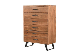 Homeroots 36" Natural Live Edge Solid Wood Dresser With 5 Drawers – Stylish Storage Solution For Every Bedroom  Solid Wood 571536