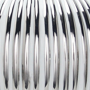 Homeroots 17" White And Silver Striped Urn Ceramic Ginger Jar  Ceramic 571563