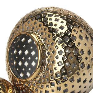 Homeroots 19" Gold Pierced Urn Ceramic Ginger Jar  Ceramic 571565