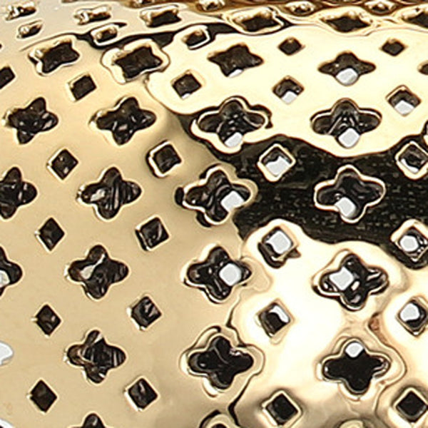 Homeroots 19" Gold Pierced Urn Ceramic Ginger Jar  Ceramic 571565