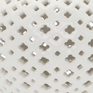 Homeroots 19" White Pierced Urn Ceramic Ginger Jar  Ceramic 571571