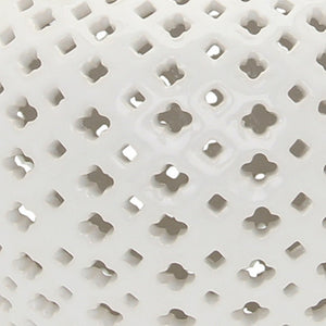 Homeroots 15" White Pierced Urn Ceramic Ginger Jar  Ceramic 571572