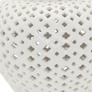 Homeroots 15" White Pierced Urn Ceramic Ginger Jar  Ceramic 571572