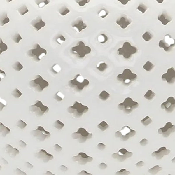 Homeroots 11" Elegant White Pierced Ceramic Round Ginger Jar - Timeless Decor Accent For Any Space  Ceramic 571573