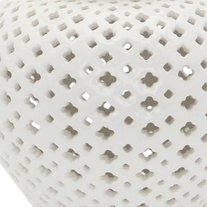 Homeroots 11" Elegant White Pierced Ceramic Round Ginger Jar - Timeless Decor Accent For Any Space  Ceramic 571573