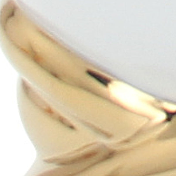 Homeroots 16" White And Gold Abstract Urn Ceramic Ginger Jar  Ceramic 571577