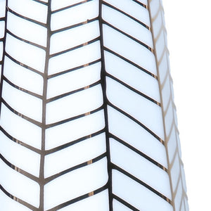 Homeroots 10" White And Gold Geometric Cylinder Ceramic Table Vase - Modern Elegance For Any Decor Style  Ceramic 571595