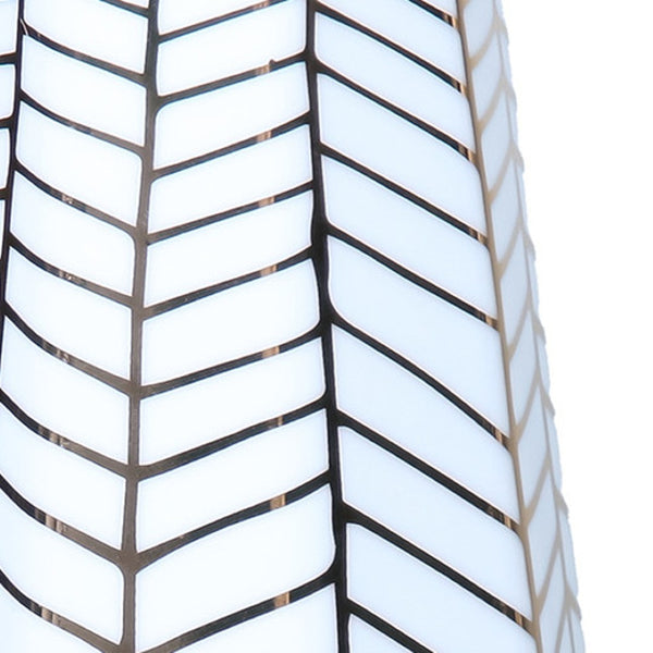 Homeroots 10" White And Gold Geometric Cylinder Ceramic Table Vase - Modern Elegance For Any Decor Style  Ceramic 571595