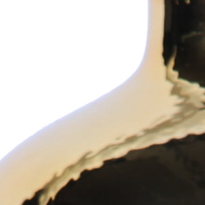 Homeroots 20" White Green And Gold Abstract Trumpet Ceramic Table Vase  Ceramic 571596