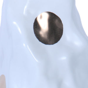 Homeroots 14" White And Gold Polka Dots Wavy Ceramic Table Vase  Ceramic 571599