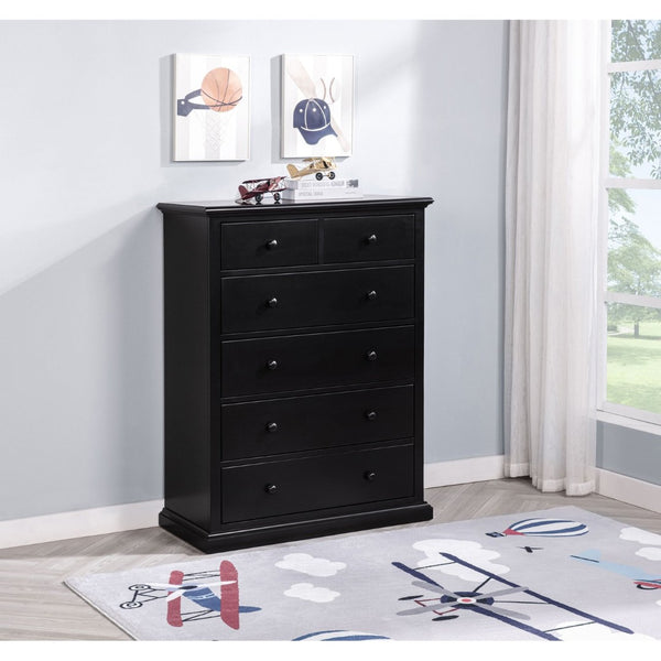 English Elm Anzio Six Drawer Tall Chest Matte Finish Modern Storage for Small Bedroom Spaces Black B062P451784