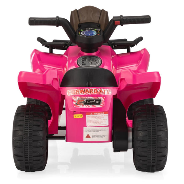 English Elm 6v Kids Electric Ride-on Atv Toddler Quad with Music Horn and Usb Mp3 Input W2181P190017