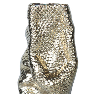 Homeroots 20" Gold Abstract Ceramic Table Vase  Ceramic 571600