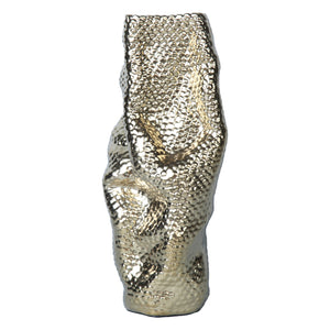 Homeroots 20" Gold Abstract Ceramic Table Vase  Ceramic 571600