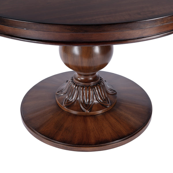 Butler Specialty Evie Round Wood Pedestal Dining Table - Timeless Elegance For Family Gatherings And Chic Interiors Medium Brown Poplar Wood,Cherry Veneer,Resin,Mdf 5716011-butler