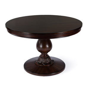 Butler Specialty Evie Round Wood Pedestal Dining Table - Timeless Elegance For Family Gatherings And Chic Interiors Dark Brown Poplar Wood,Cherry Veneer,Resin,Mdf 5716024-butler