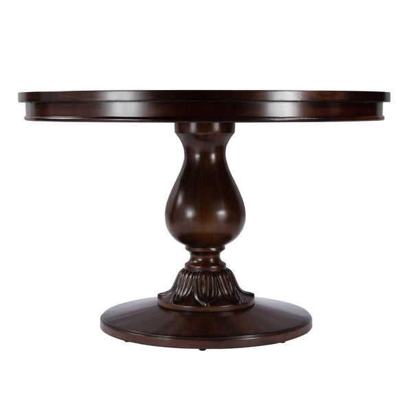 Butler Specialty Evie Round Wood Pedestal Dining Table - Timeless Elegance For Family Gatherings And Chic Interiors Dark Brown Poplar Wood,Cherry Veneer,Resin,Mdf 5716024-butler