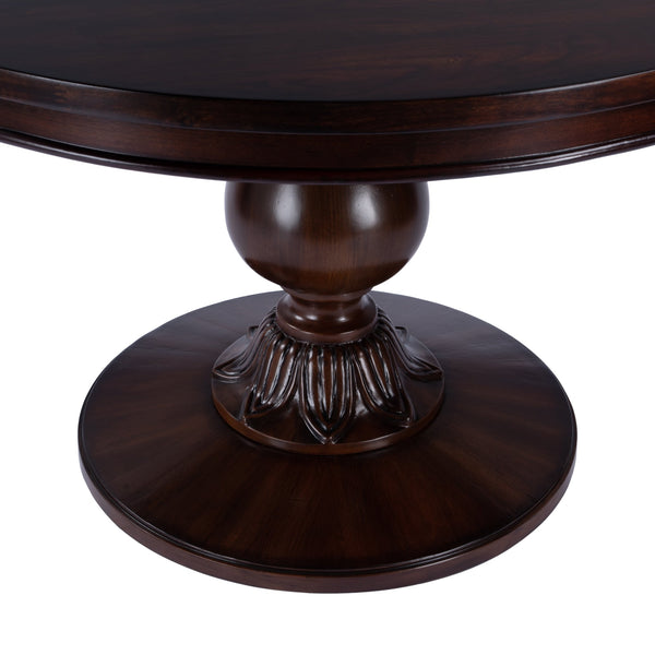 Butler Specialty Evie Round Wood Pedestal Dining Table - Timeless Elegance For Family Gatherings And Chic Interiors Dark Brown Poplar Wood,Cherry Veneer,Resin,Mdf 5716024-butler
