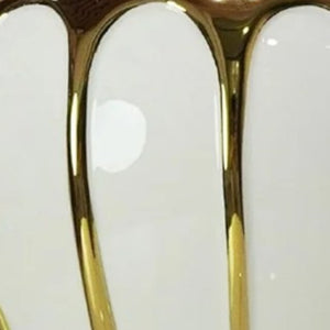 Homeroots 13" White And Gold Abstract Urn Ceramic Ginger Jar  Ceramic 571616