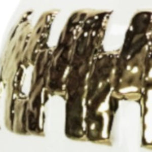 Homeroots 18" White And Gold Urn Ceramic Ginger Jar With Sculptural Details  Ceramic 571623