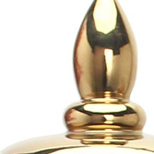 Homeroots 12" White And Gold Modern Abstract Ginger Jar - Elegant Ceramic Urn For Chic Home Decor Accents  Ceramic 571637