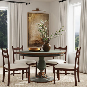 Butler Specialty Butler Evie 48-inch Round Wood Pedestal Dining Table – Timeless Elegance For Any Dining Space Pastel Green Poplar Wood,Cherry Veneer,Resin,Mdf 5716482-butler