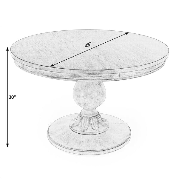 Butler Specialty Butler Evie 48-inch Round Wood Pedestal Dining Table – Timeless Elegance For Any Dining Space Pastel Blue Poplar Wood,Cherry Veneer,Resin,Mdf 5716483-butler