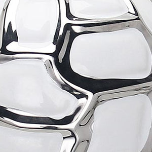 Homeroots 20" White And Silver Abstract Geo Ceramic Ginger Jar - Chic Decor Accent For Modern Interiors  Ceramic 571648