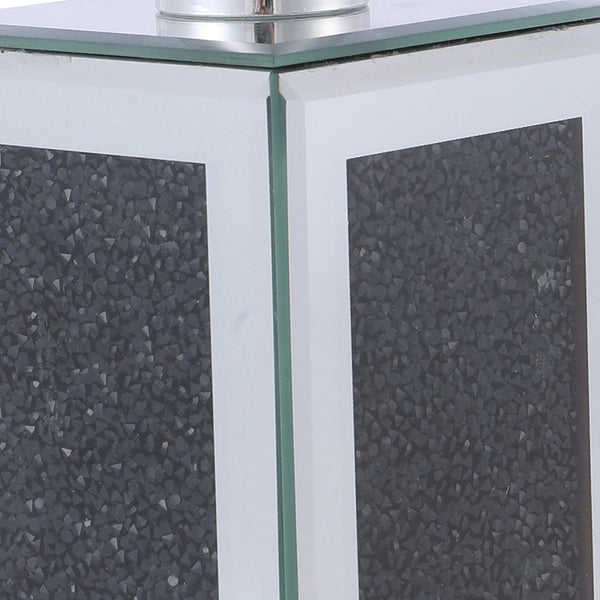 Homeroots Two Piece Black Mirrored Glass Bling Bathroom Accessory Set  Mirrored Glass 571660