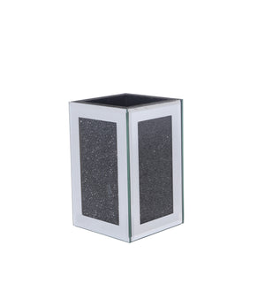 Homeroots Two Piece Black Mirrored Glass Bling Bathroom Accessory Set  Mirrored Glass 571660