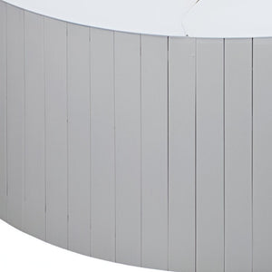 Homeroots 40" Round White And Gold Wood Coffee Table With Glamorous Abstract Design For Modern Living Spaces   571665