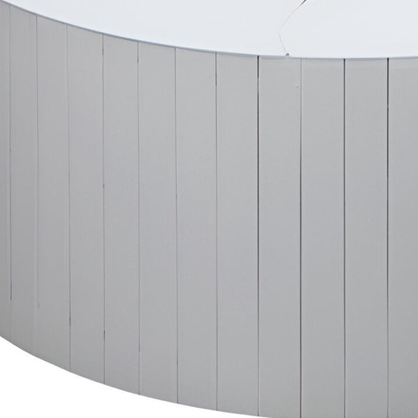 Homeroots 40" Round White And Gold Wood Coffee Table With Glamorous Abstract Design For Modern Living Spaces   571665