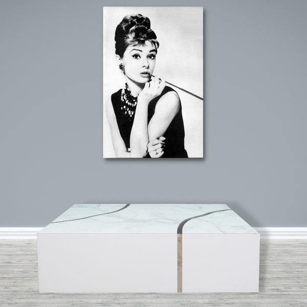 Homeroots 48" Stylish White And Silver Glass Coffee Table With Solid Wood Base For Modern Living Rooms   571667