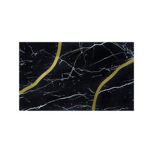 Homeroots 48" Black And Gold Faux Marble Coffee Table - Modern Solid Base Design For Chic Living Spaces   571668