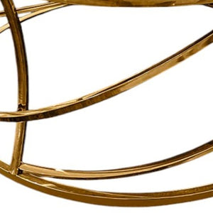 Homeroots 36" Silver And Gold Mirrored Glass Coffee Table With Faux Crystal Top And Stylish Geometric Base   571670