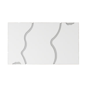 Homeroots 40" White And Silver Modern Abstract Coffee Table With 4 Drawers For Stylish Living Room Decor   571673